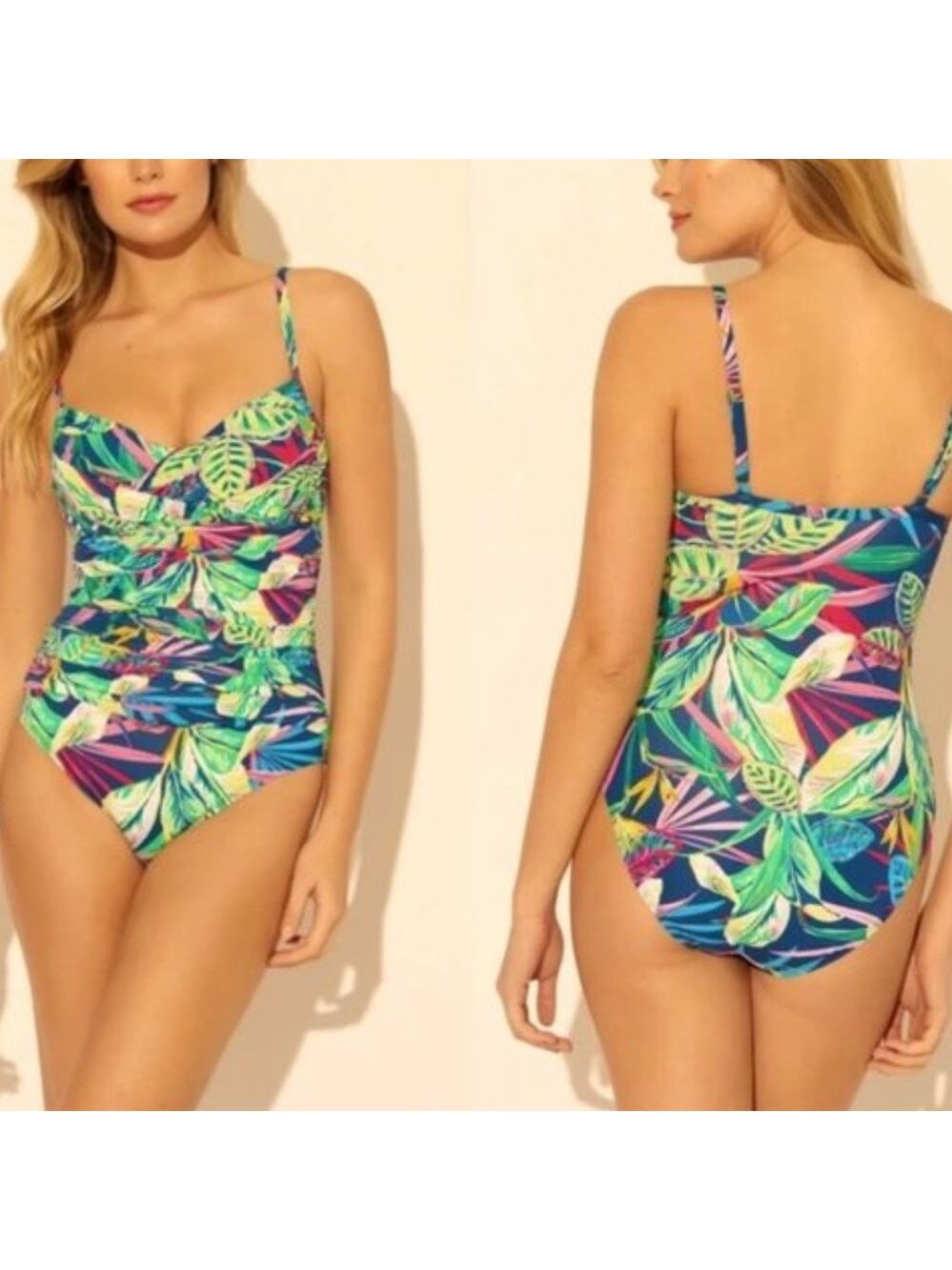 NWOT Bleu Rod Beattie Tropical Floral Swimsuit